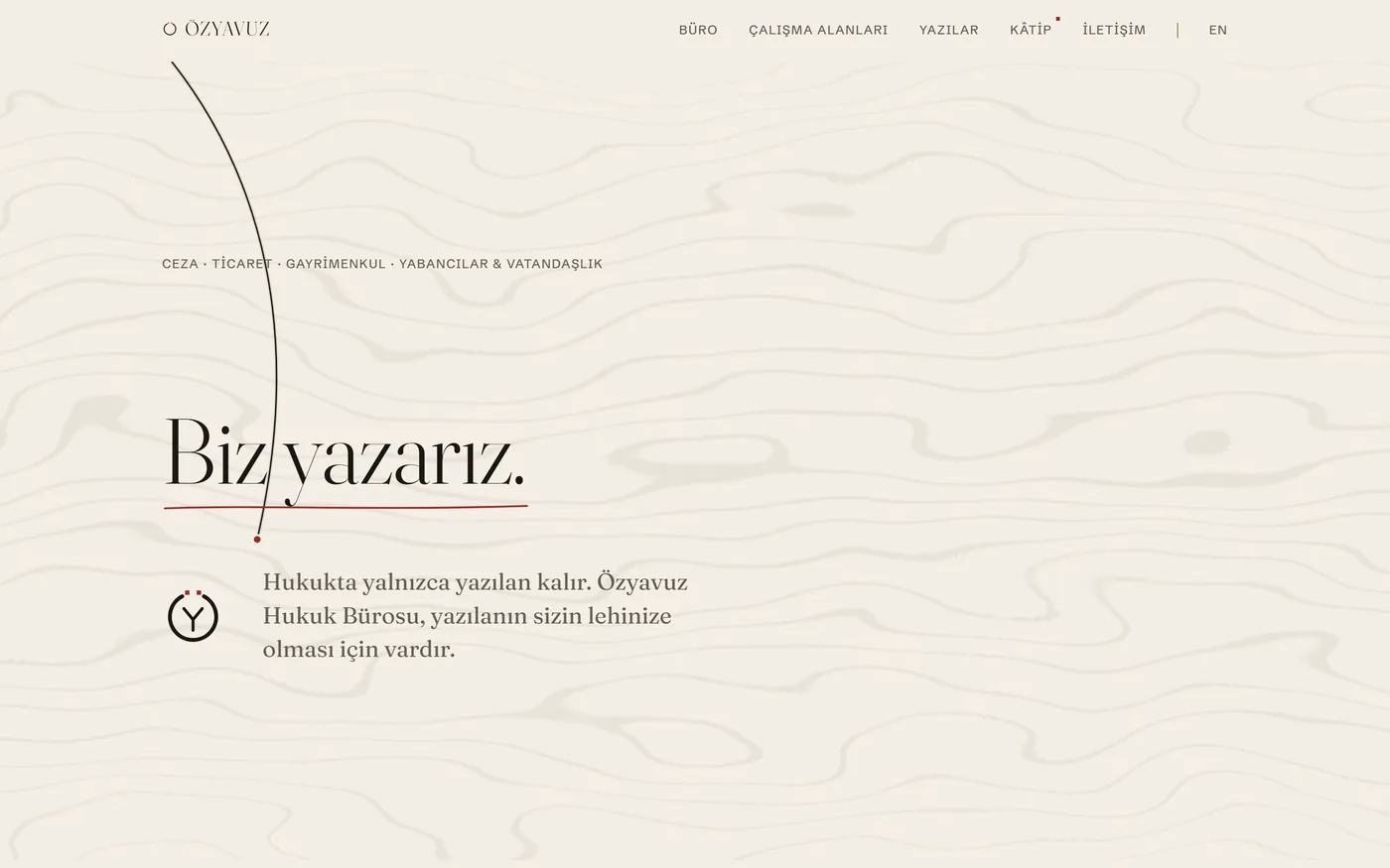 Söz uçar. Biz yazarız. Words fly, we write. One ink line, drawn by the scroll.