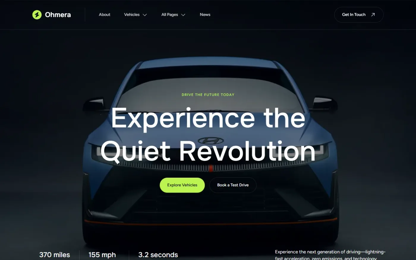 The home page, first screen.