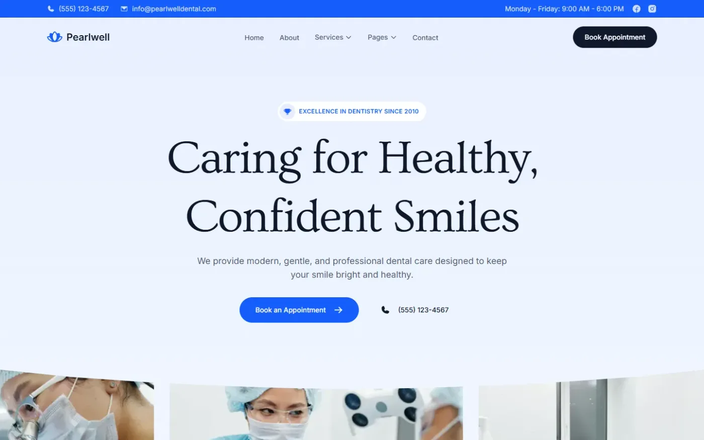 The home page, first screen.