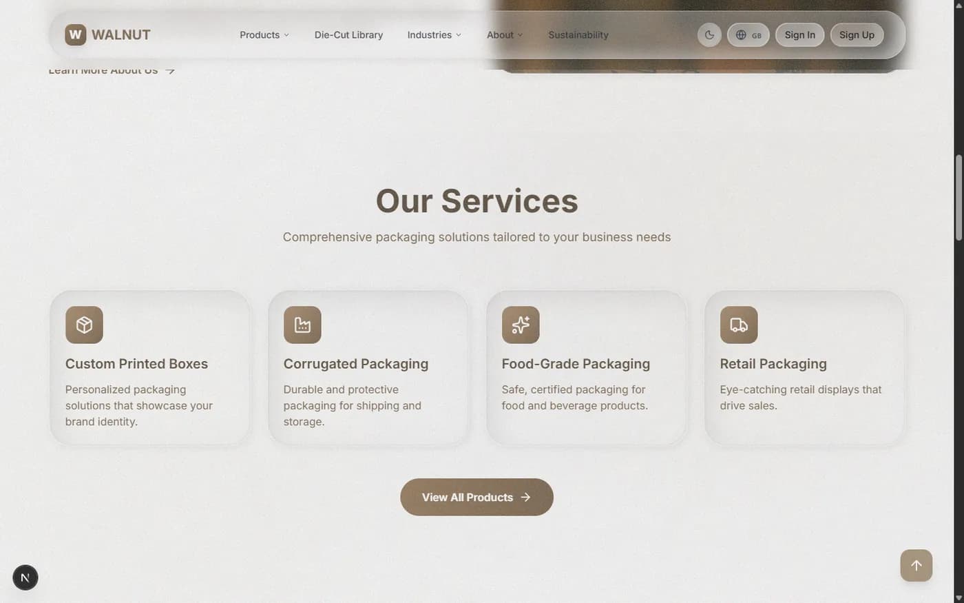 Product families, from printed boxes to food-grade and retail packaging.