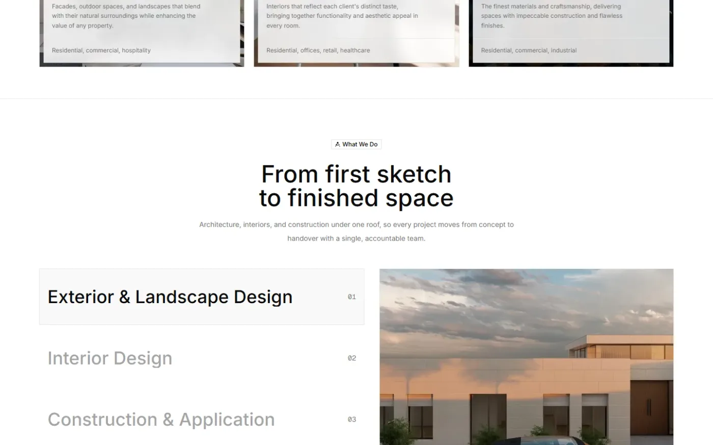 From first sketch to finished space: the process, as an accordion.