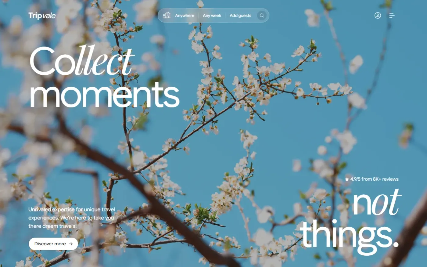 The home page, first screen.